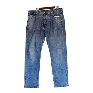 Levis 505 Regular Fit Straight 40x32‎ Cotton Medium Wash Denim Blue Jeans Zip